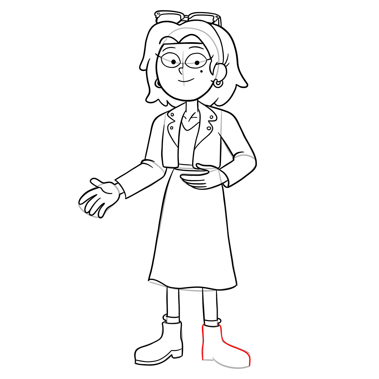 How to draw Sasha Waybright from the epilogue episode - step 29