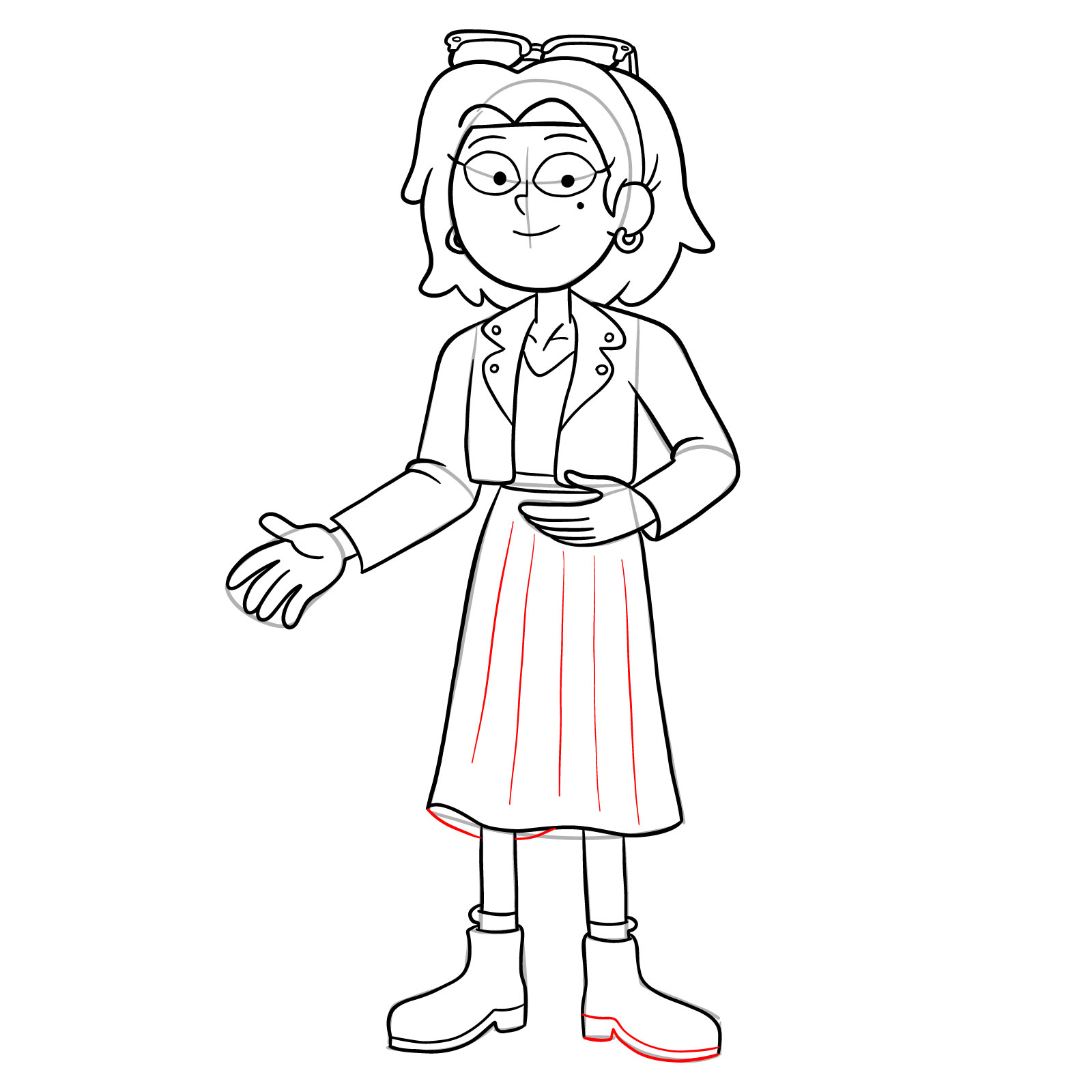 How to draw Sasha Waybright from the epilogue episode - step 30