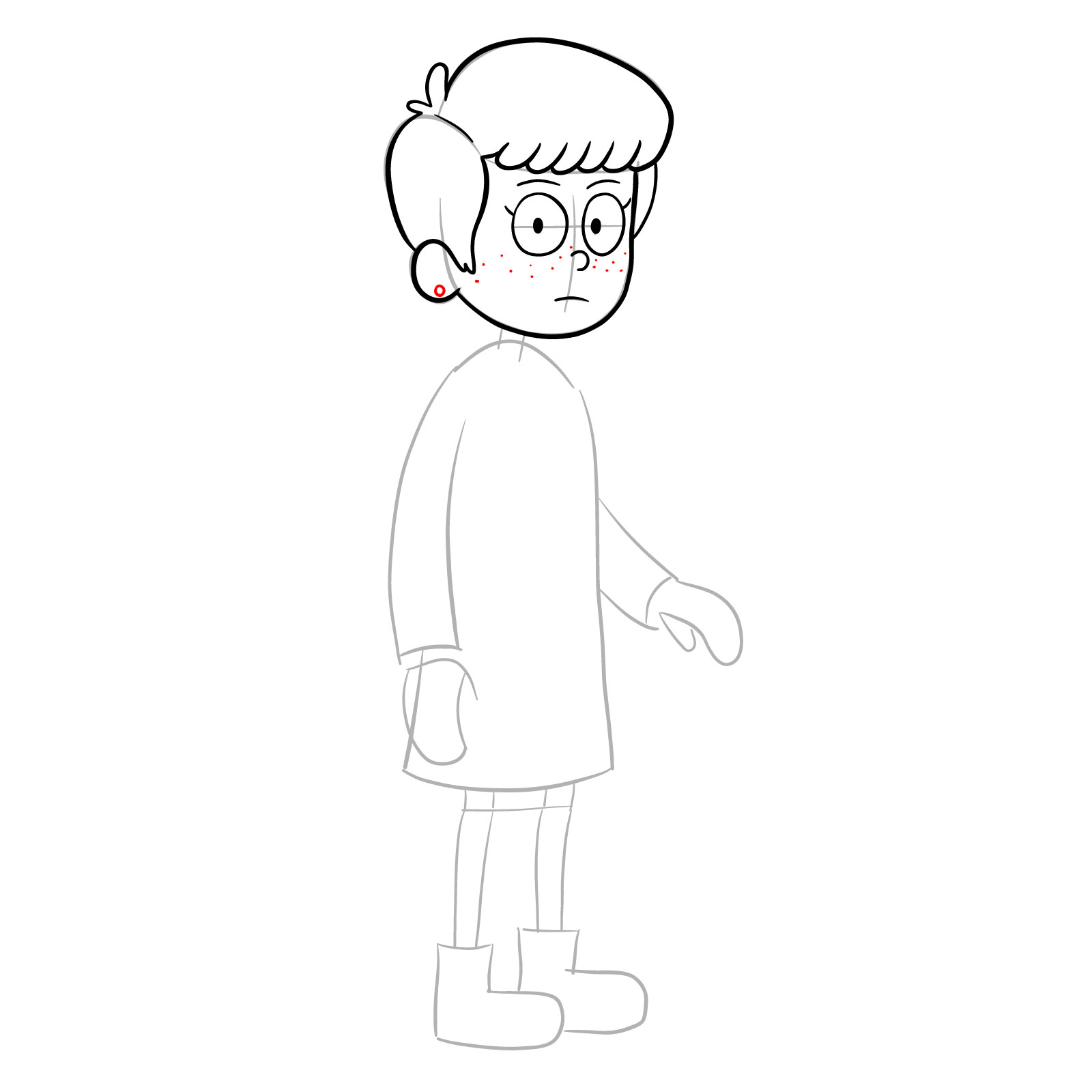 How to draw Terri from Amphibia - step 11