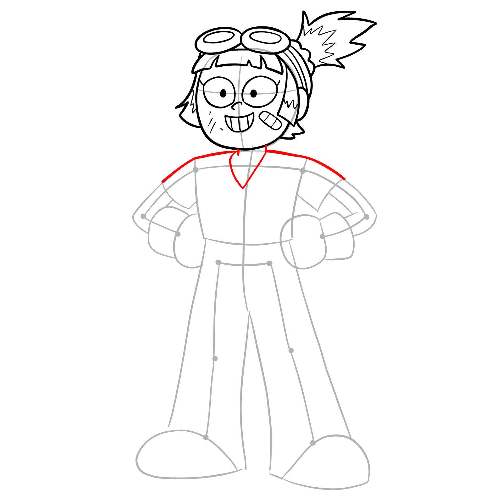 How to draw Ally from Amphibia - step 10