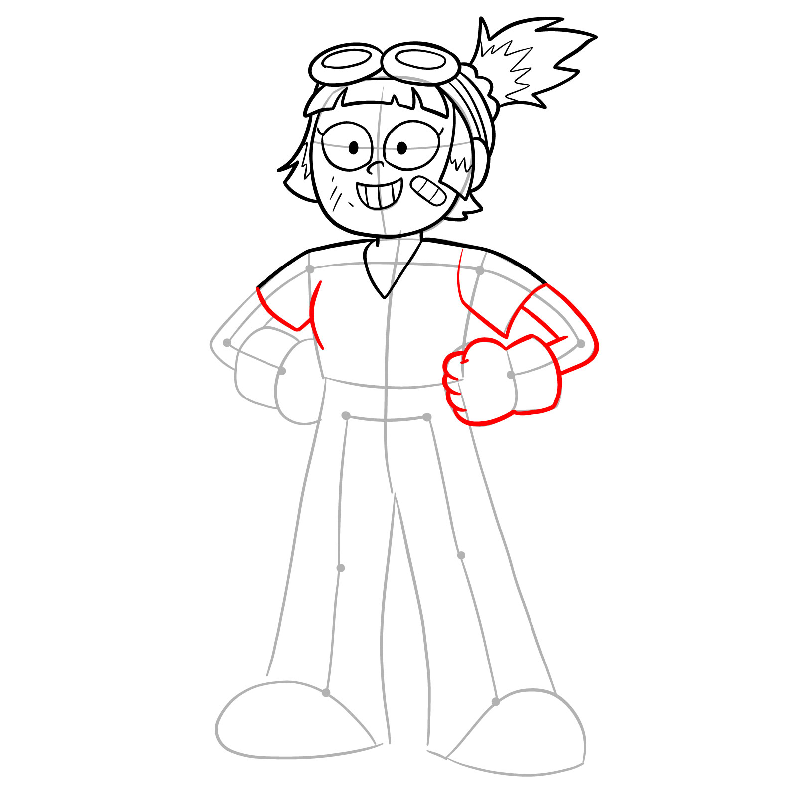 How to draw Ally from Amphibia - step 11