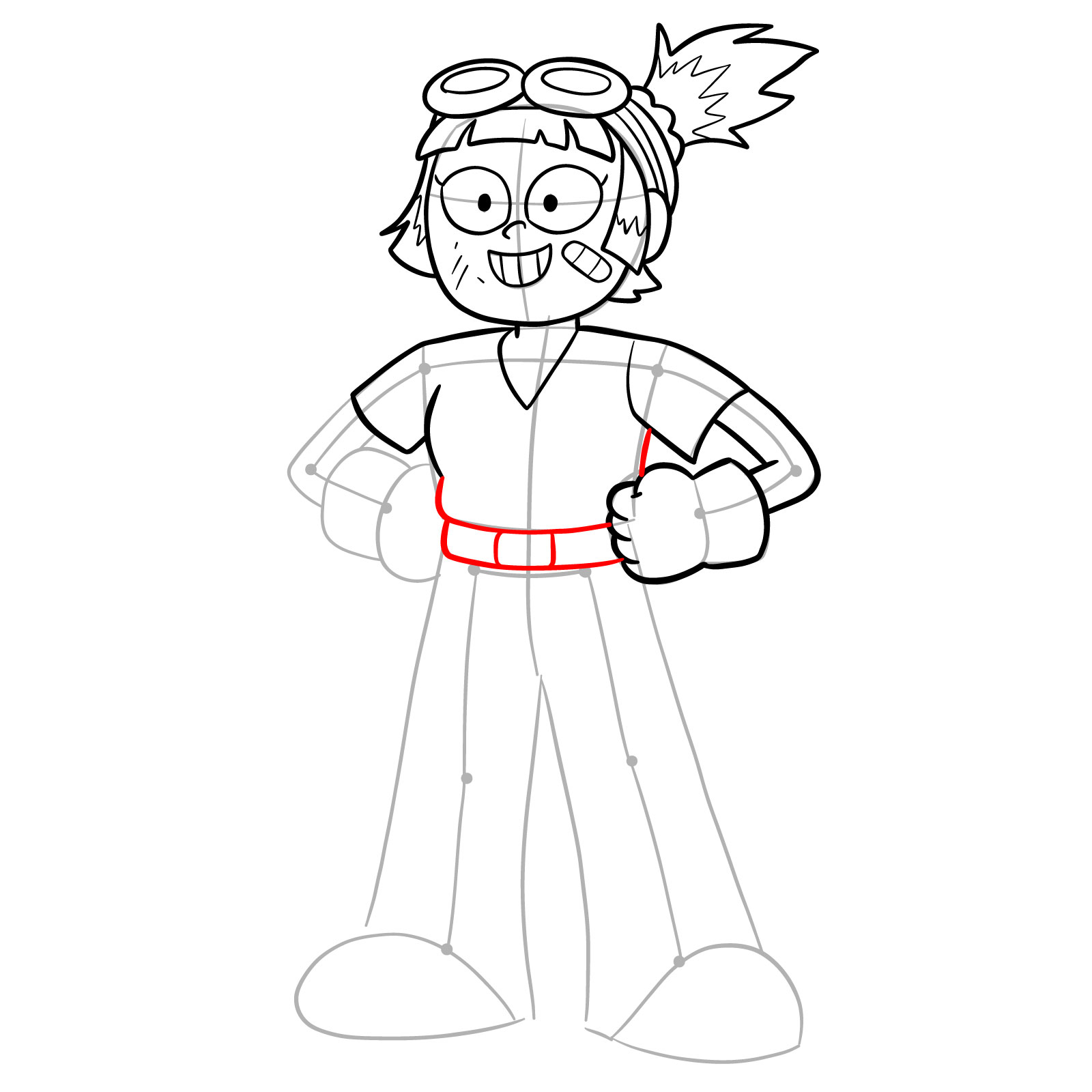 How to draw Ally from Amphibia - step 12