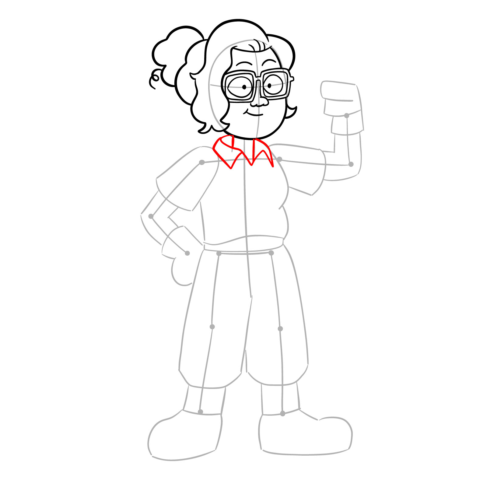 How to draw Dr. Jan from Amphibia - step 10