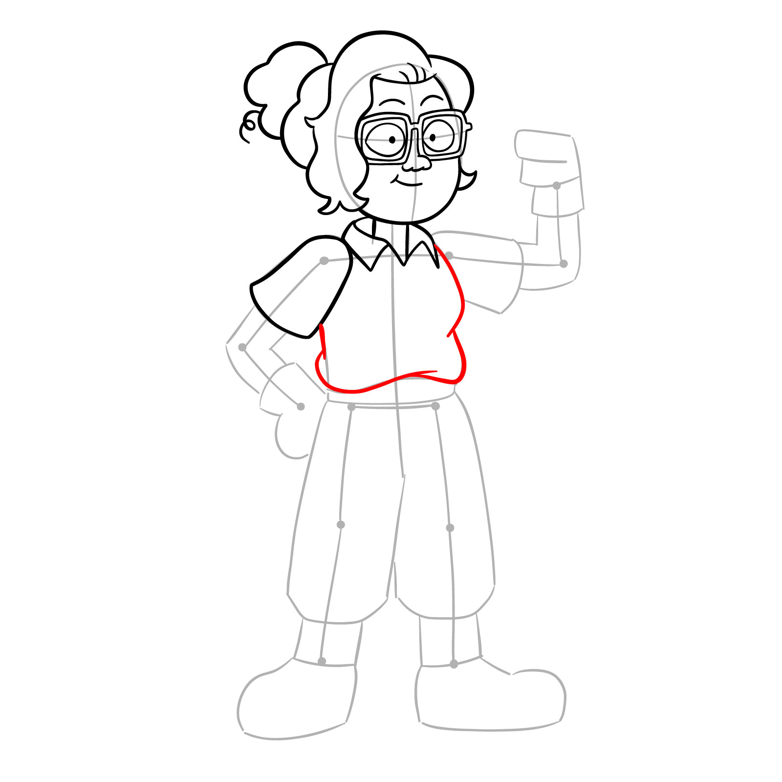 How to draw Dr. Jan from Amphibia - step 12