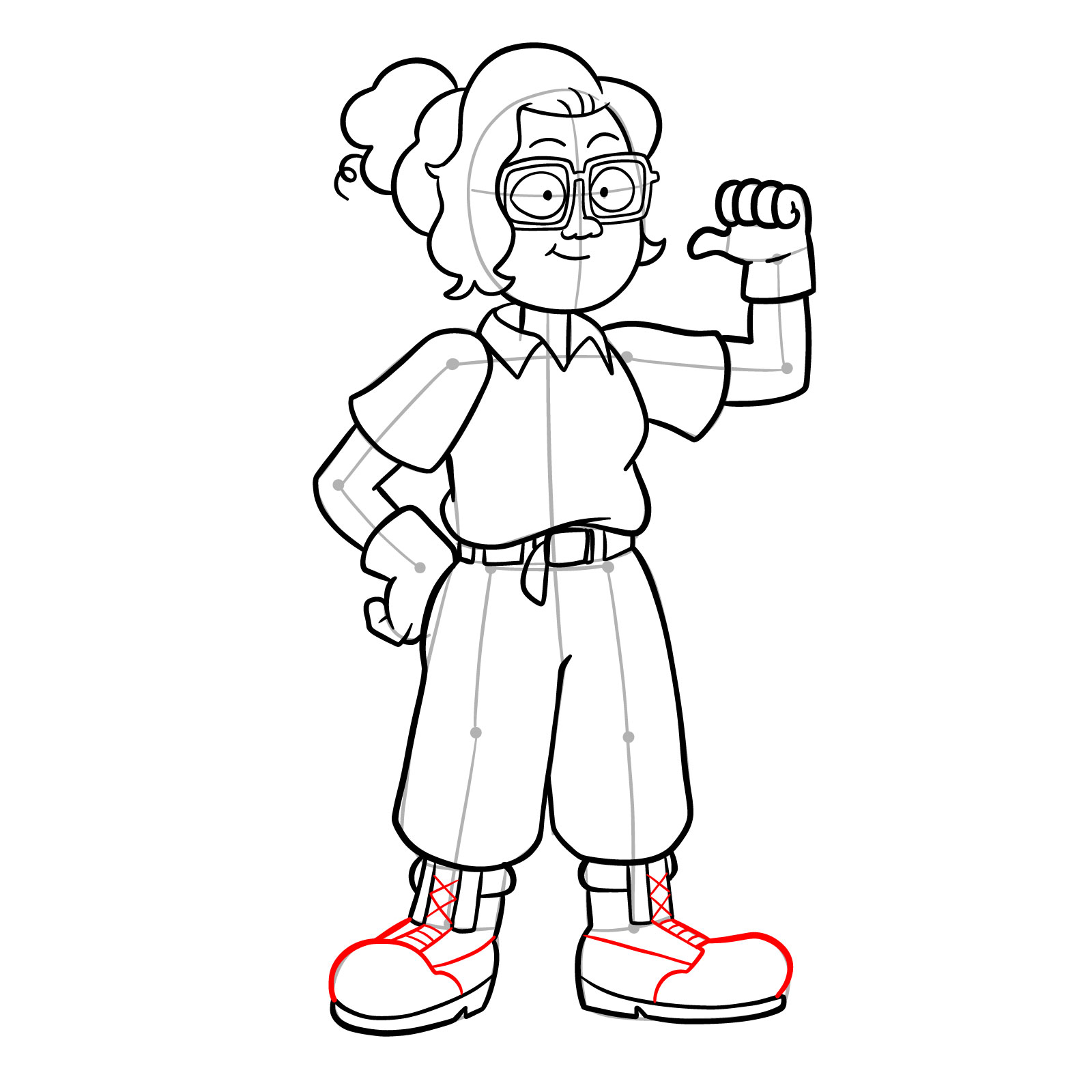 How to draw Dr. Jan from Amphibia - step 17