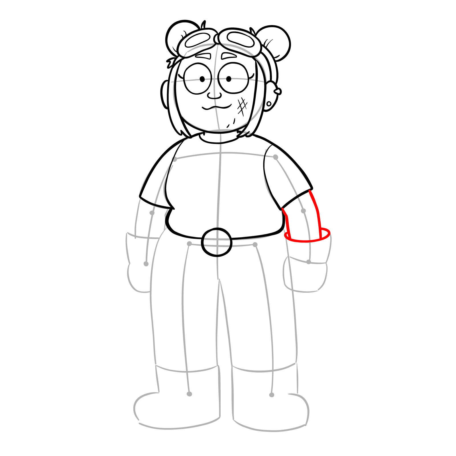 How to draw Jess from Amphibia - step 11