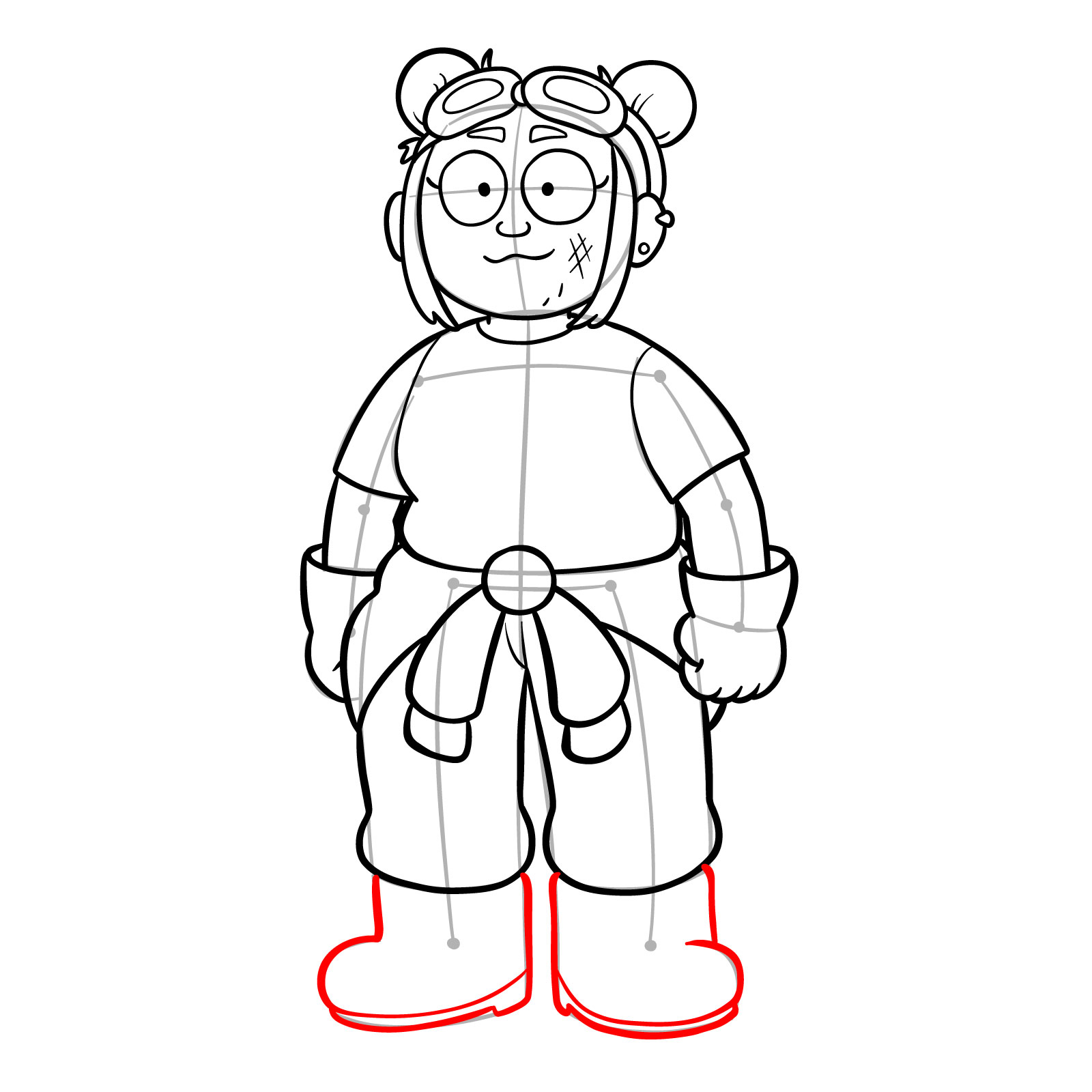 How to draw Jess from Amphibia - step 16