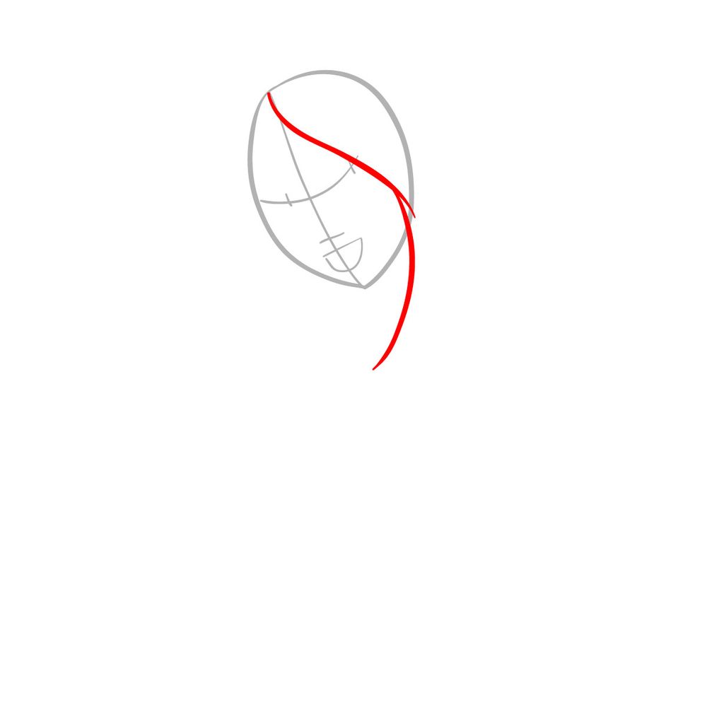 How to draw Mulan - step 02
