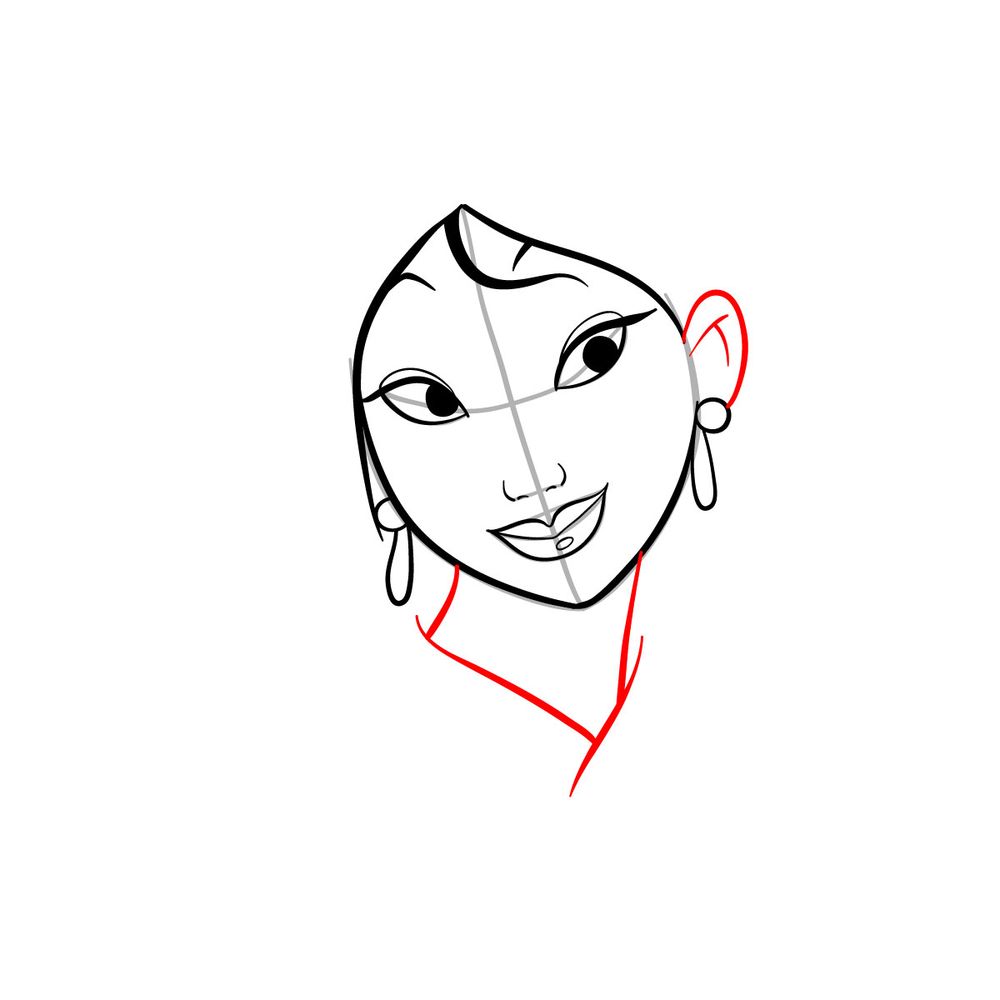 How to draw Mulan in the make-up - step 11
