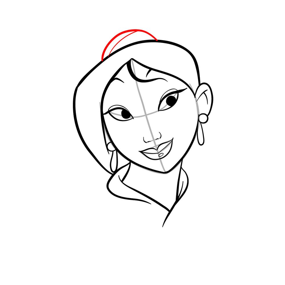 How to draw Mulan in the make-up - step 14