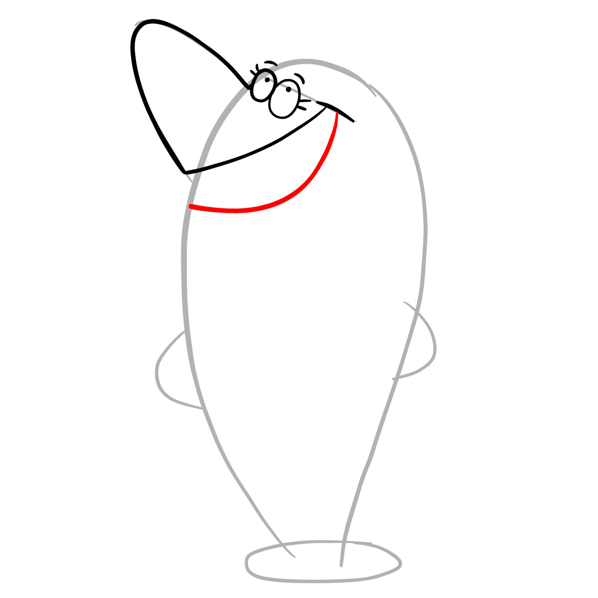 How to draw Jabberjaw | Jellystone! - step 07