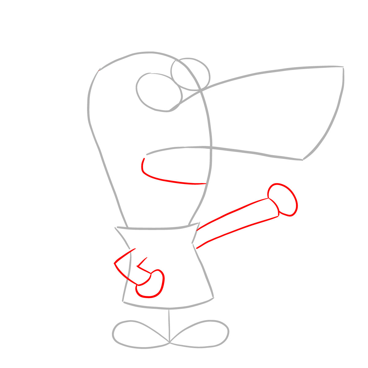 How to draw Augie Doggie (Jellystone!) - step 03