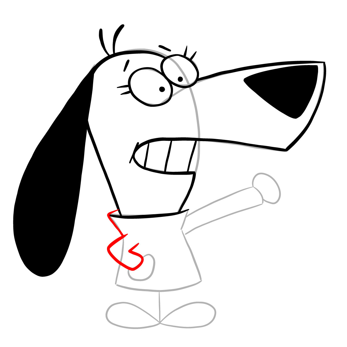 How to draw Augie Doggie (Jellystone!) - step 14