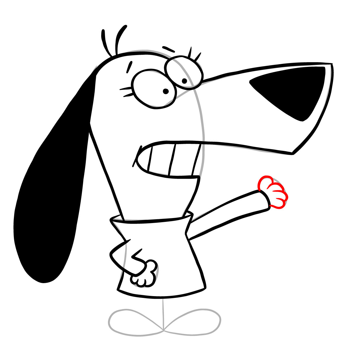 How to draw Augie Doggie (Jellystone!) - step 18