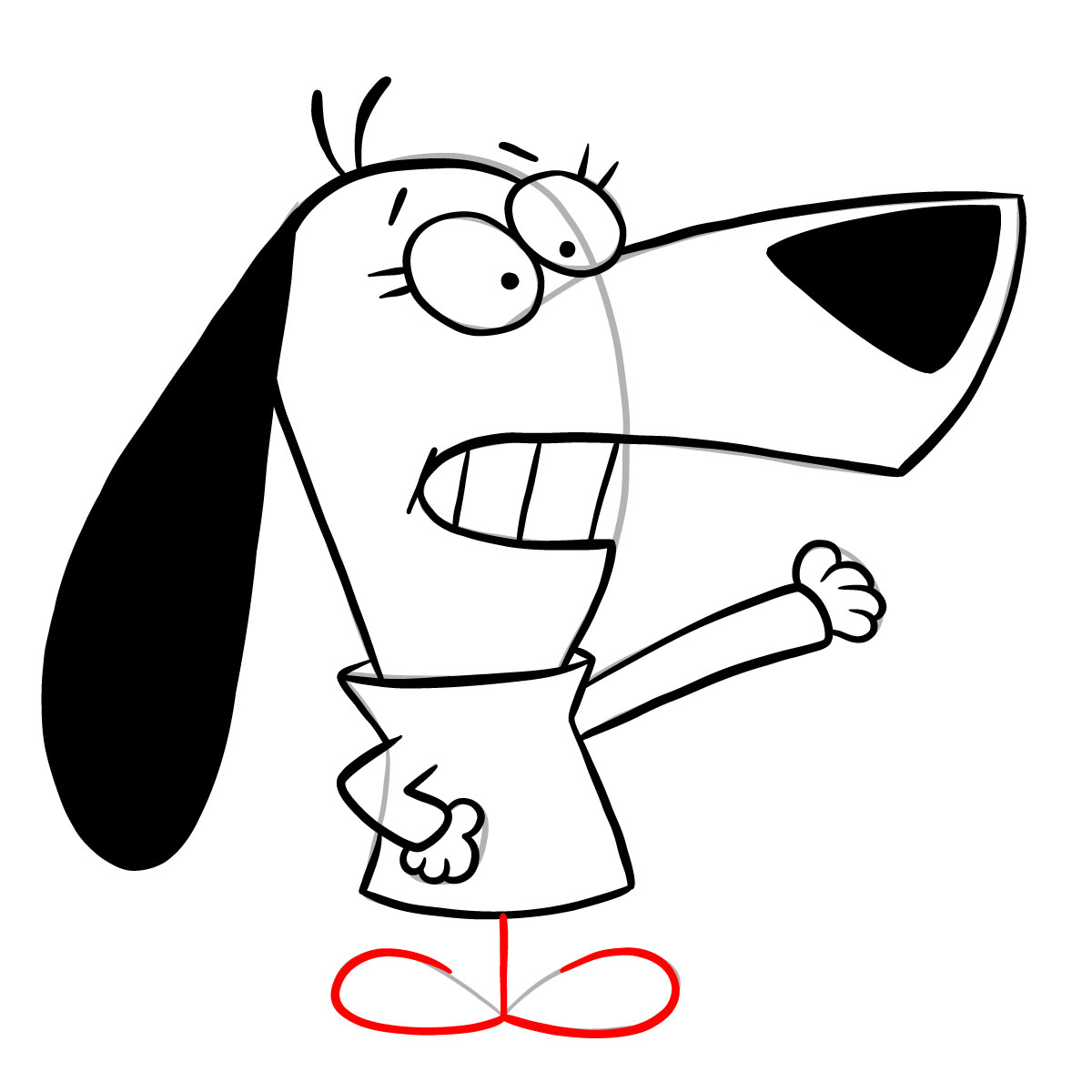 How to draw Augie Doggie (Jellystone!) - step 19