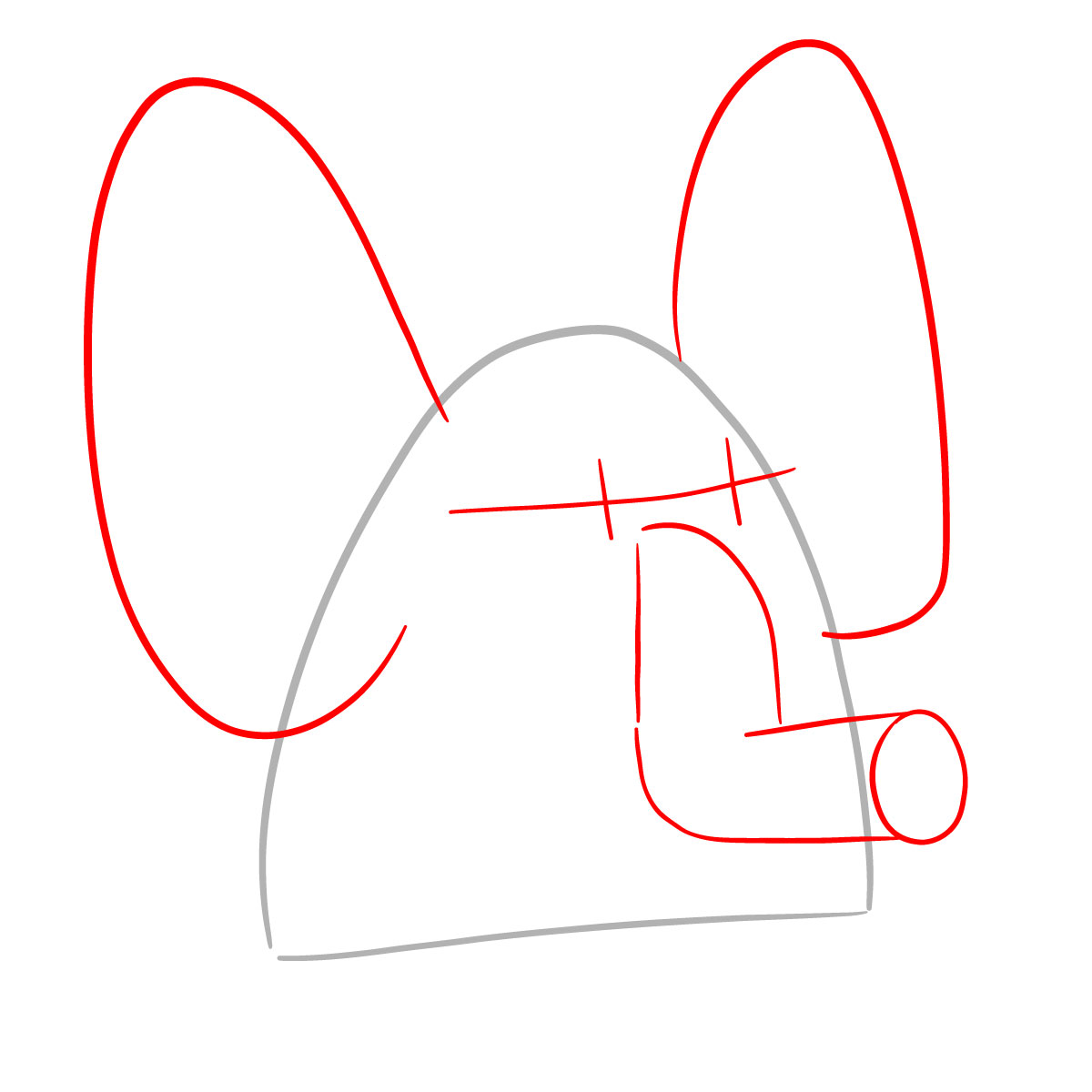 How to draw Snorky (Jellystone!) - step 02