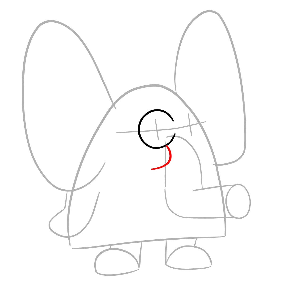 How to draw Snorky (Jellystone!) - step 05