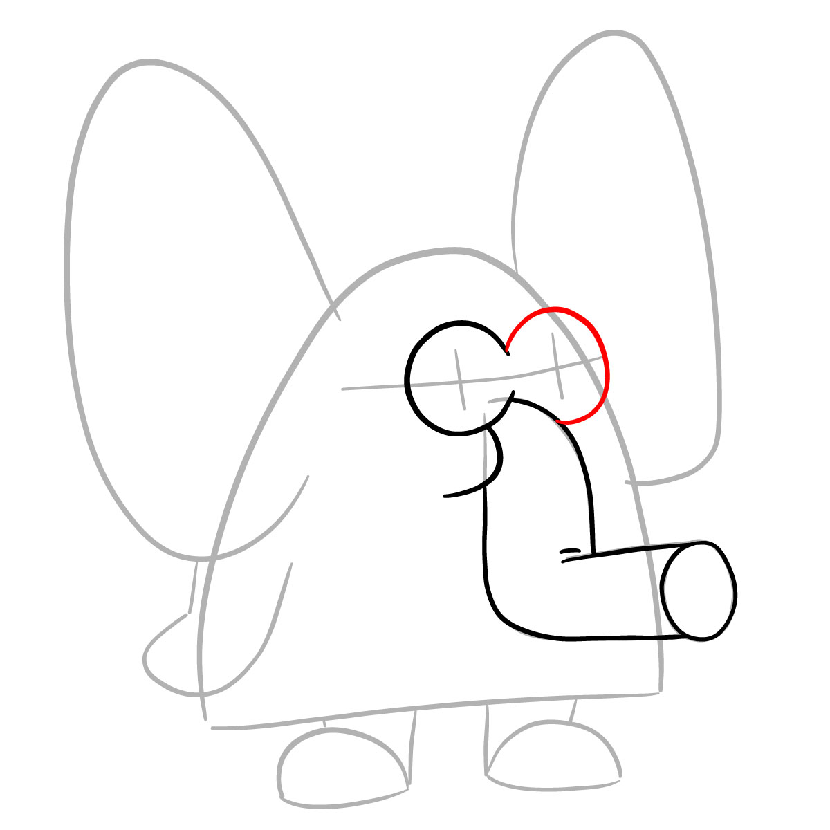 How to draw Snorky (Jellystone!) - step 08