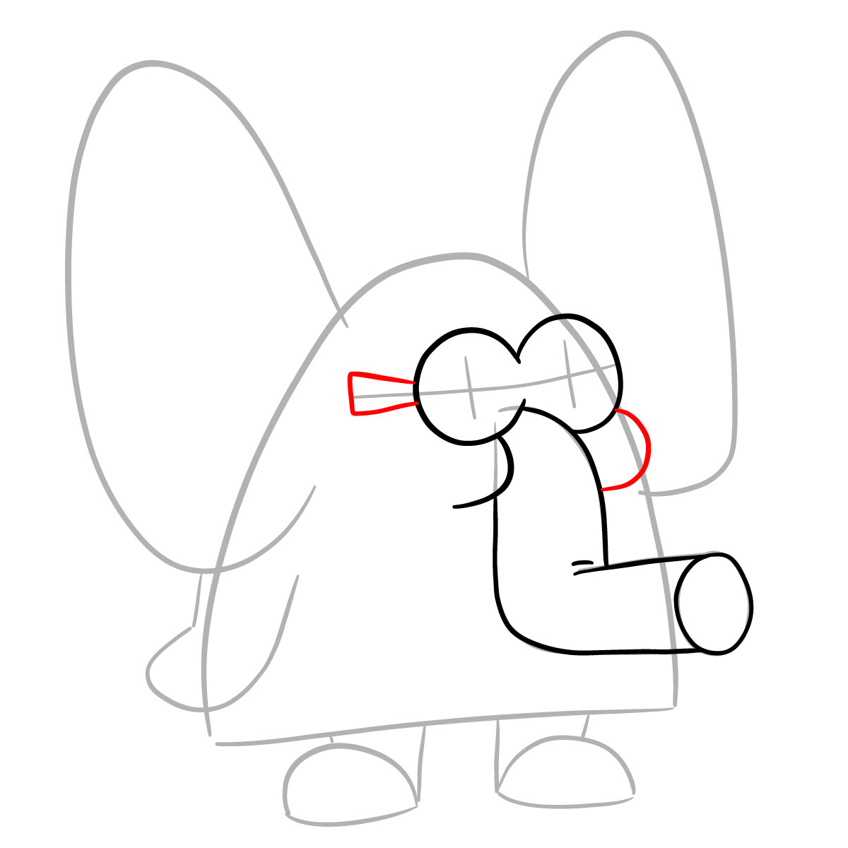 How to draw Snorky (Jellystone!) - step 09