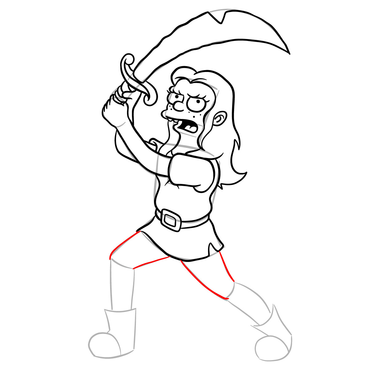 How to draw Queen Bean - step 26