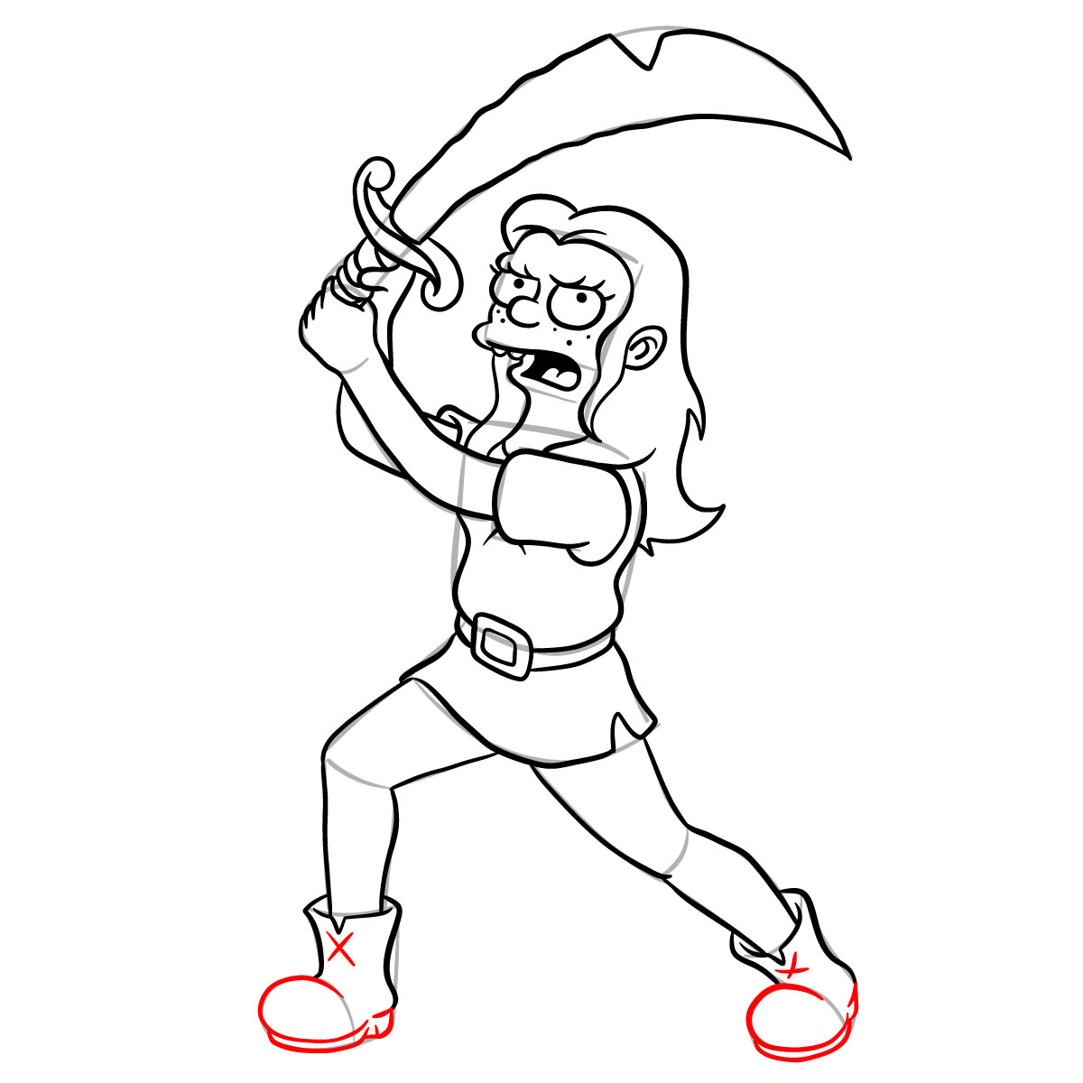 How to draw Queen Bean - step 29