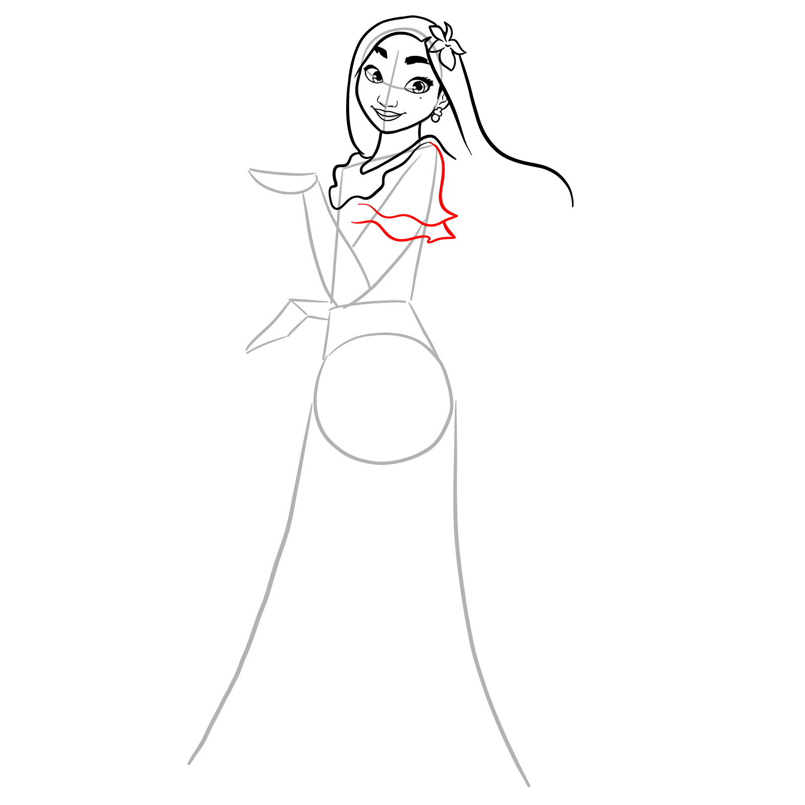 How to draw Isabela Madrigal - step 14