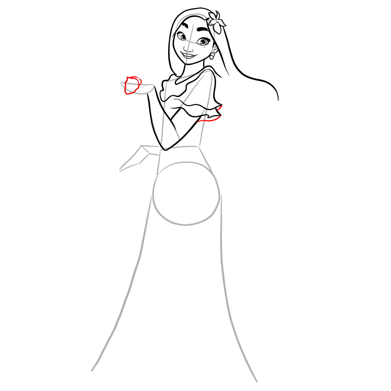 How to draw Isabela Madrigal - step 16