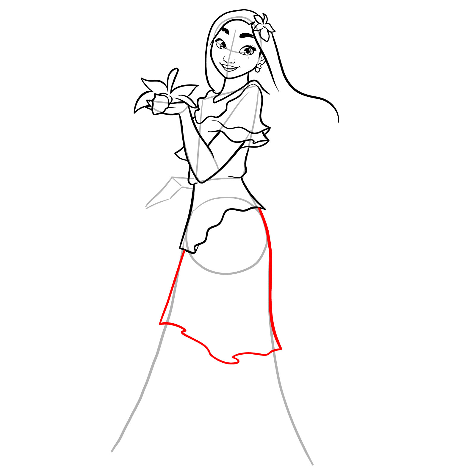 How to draw Isabela Madrigal - step 21