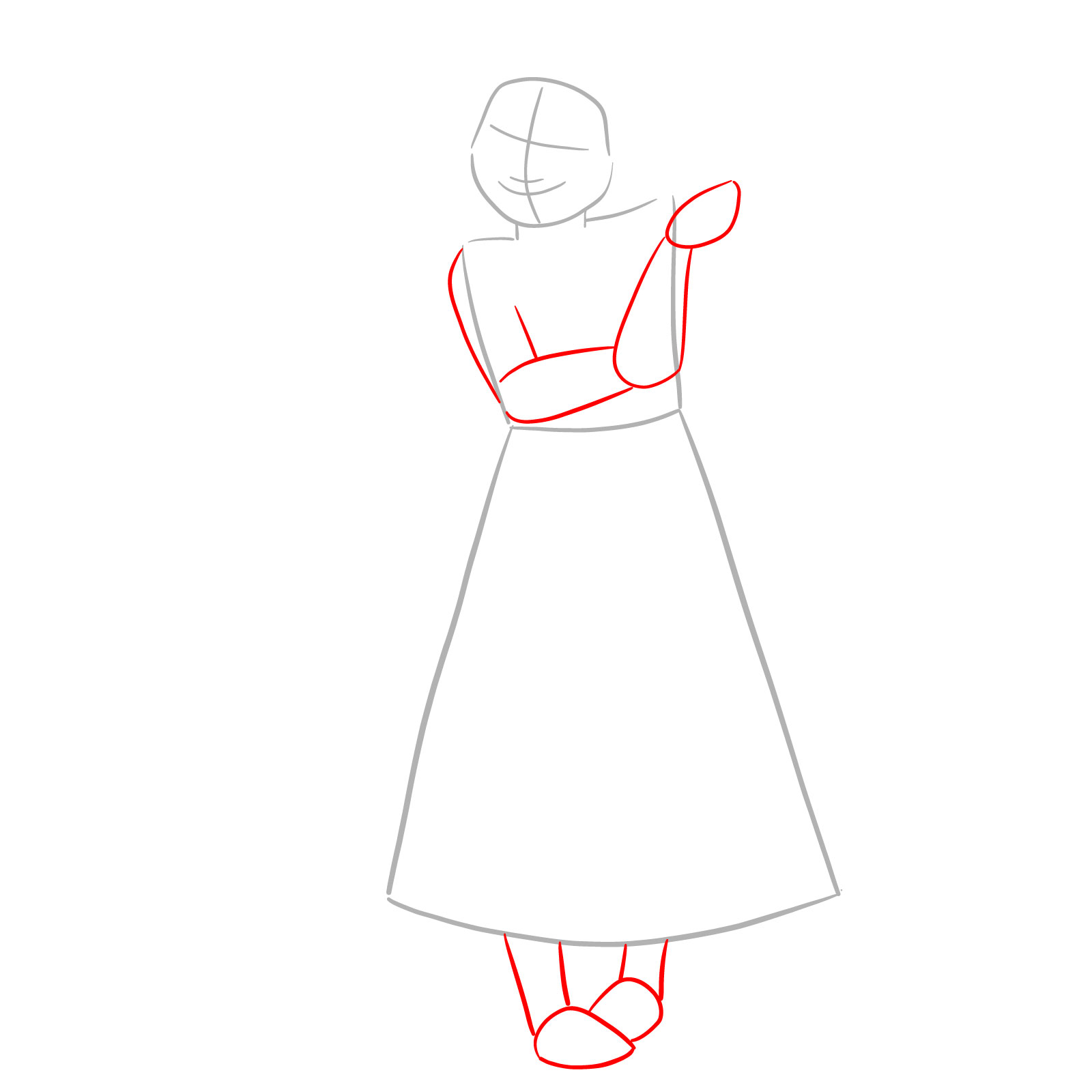 How to draw Mirabel Madrigal - step 02