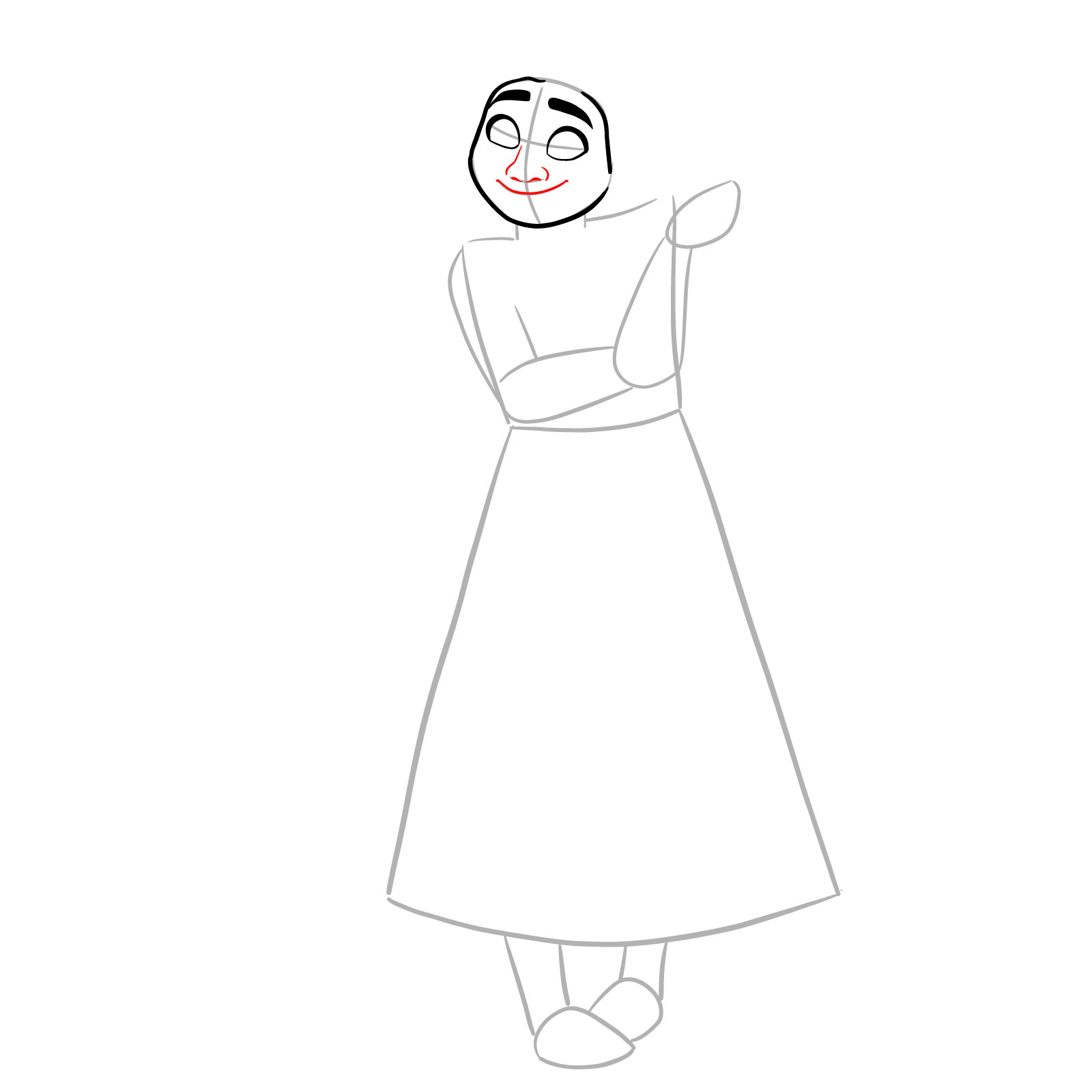 How to draw Mirabel Madrigal - step 05
