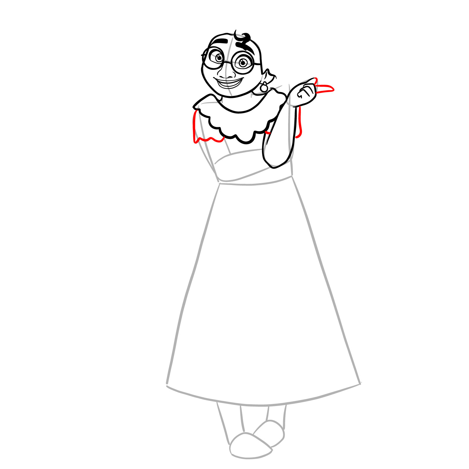 How to draw Mirabel Madrigal - step 13
