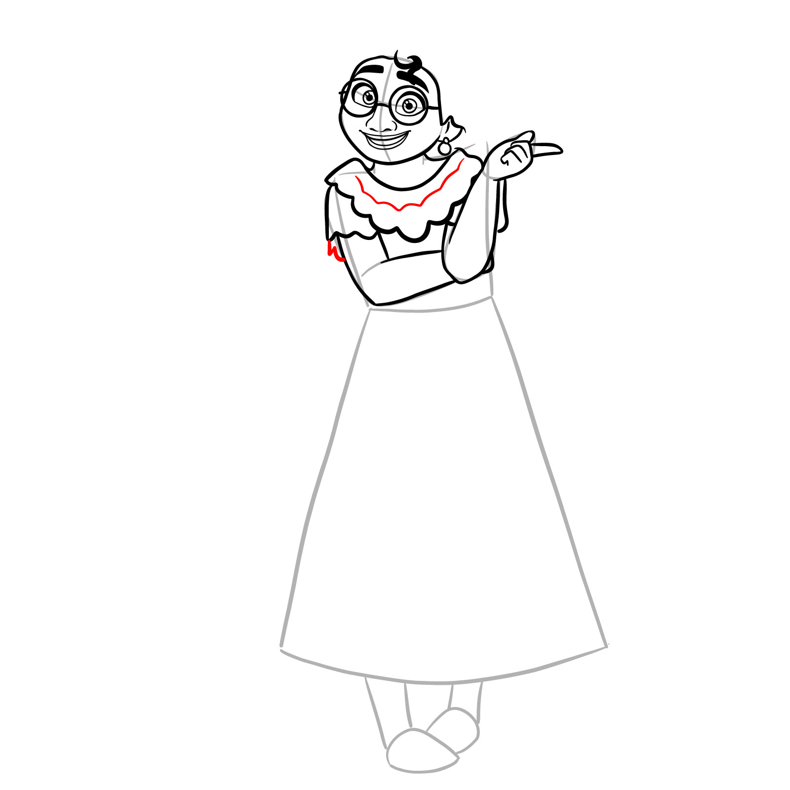 How to draw Mirabel Madrigal - step 15
