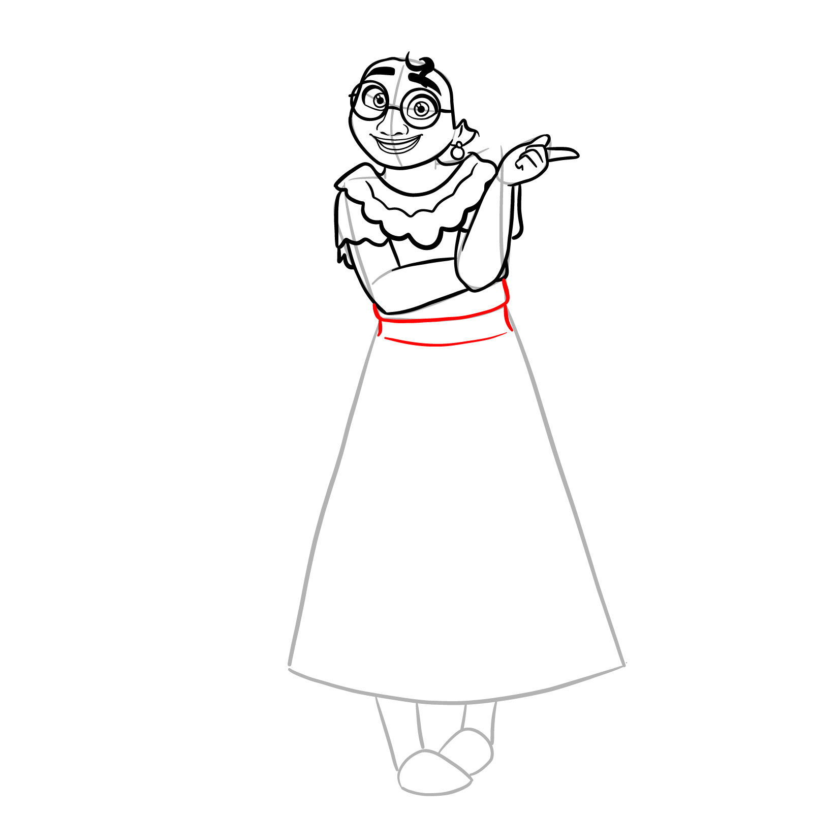 How to draw Mirabel Madrigal - step 16