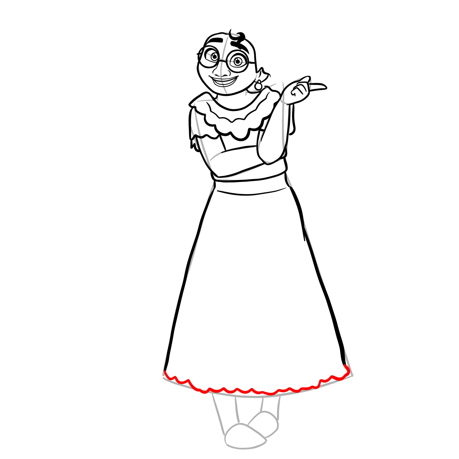 How to draw Mirabel Madrigal - step 18