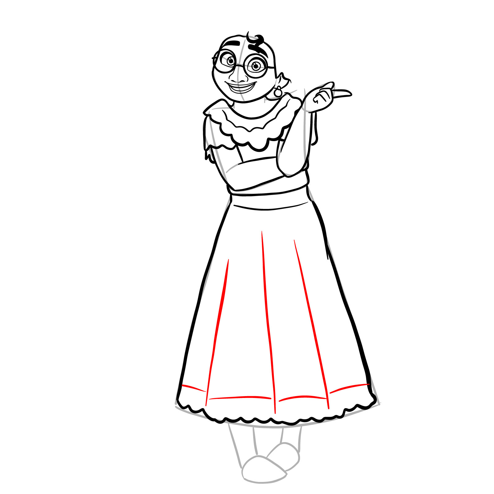 How to draw Mirabel Madrigal - step 19