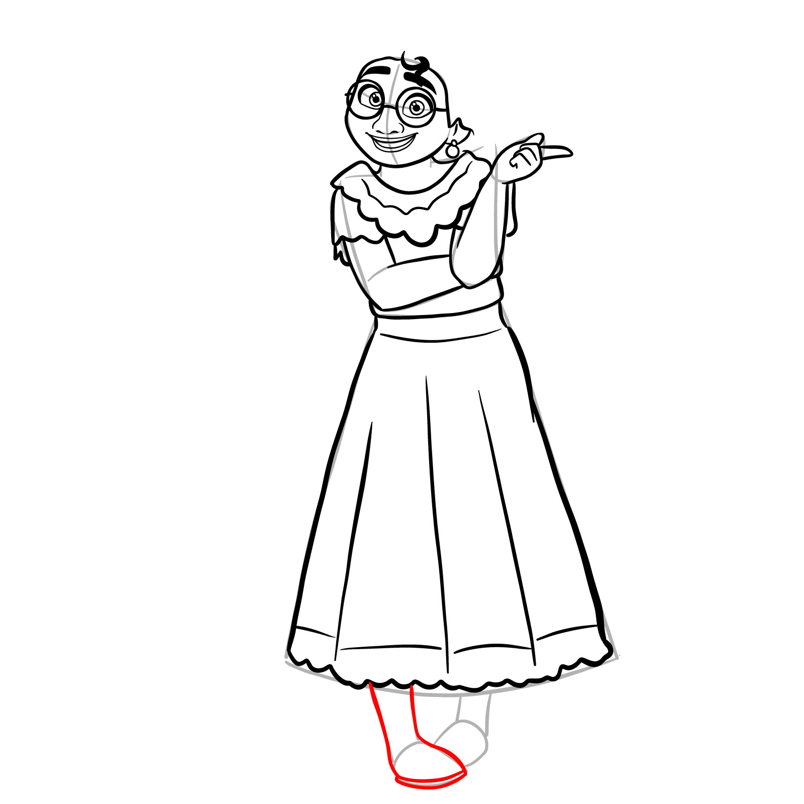 How to draw Mirabel Madrigal - step 20
