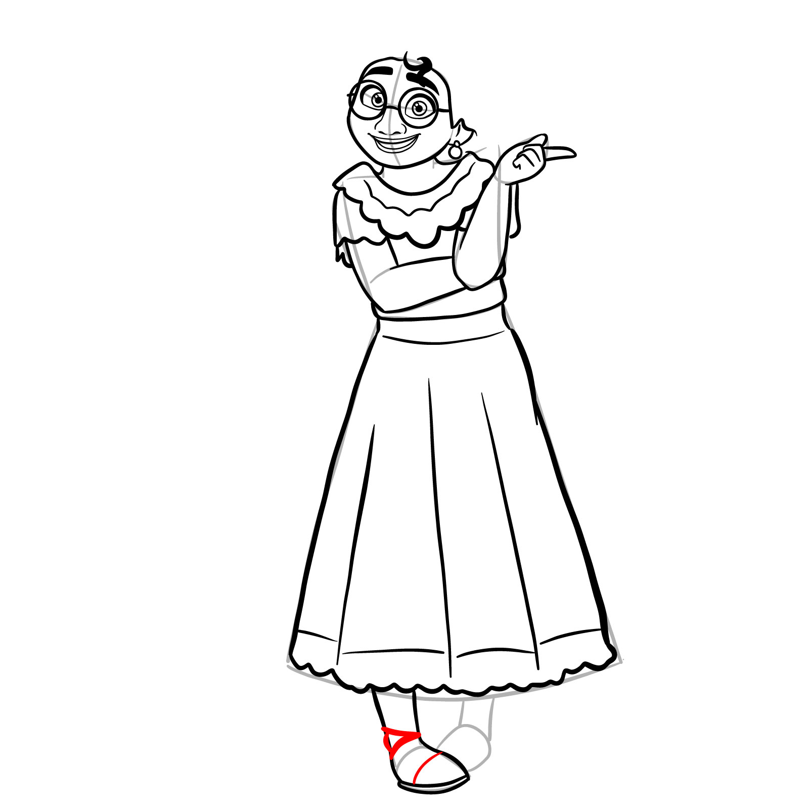 How to draw Mirabel Madrigal - step 21