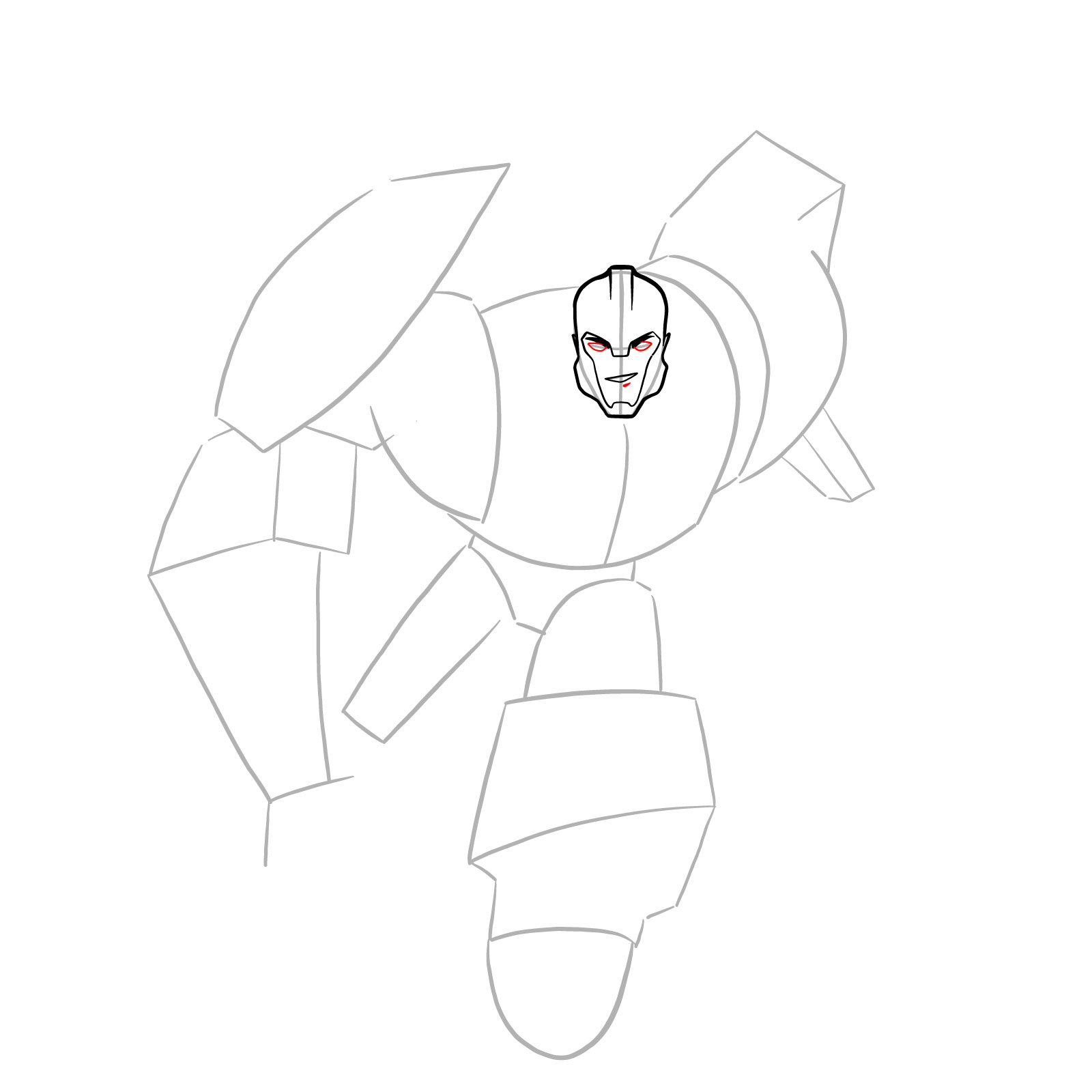 How to draw Bumblebee (Robots in Disguise) - step 09