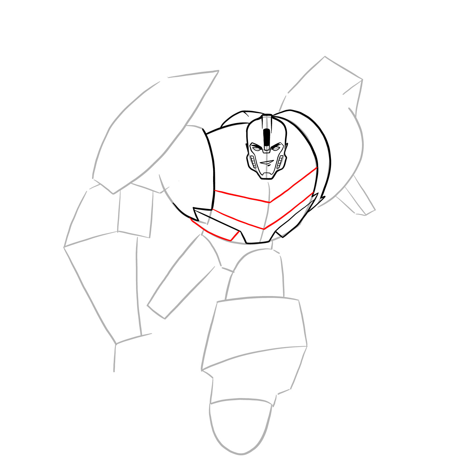 How to draw Bumblebee (Robots in Disguise) - step 14