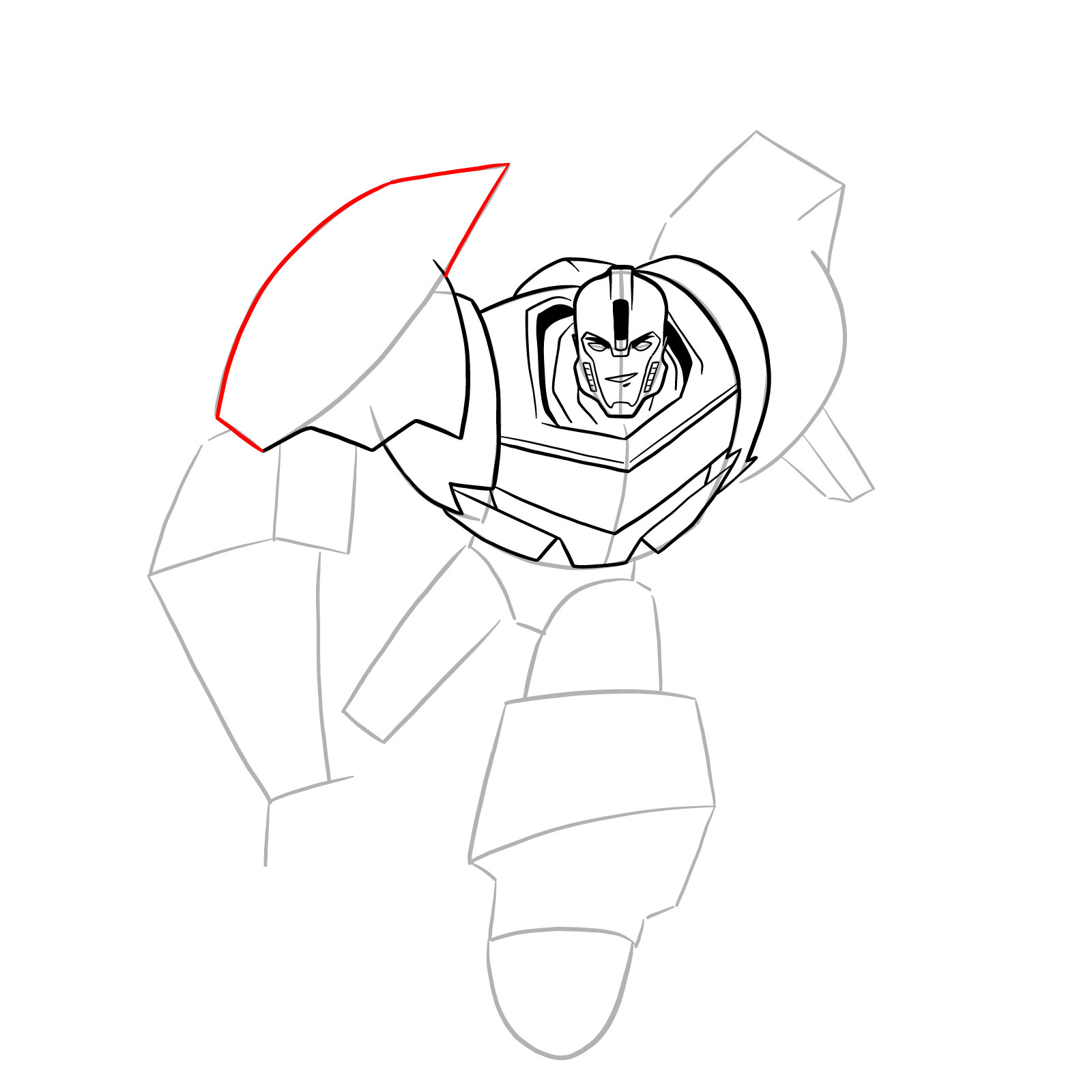 How to draw Bumblebee (Robots in Disguise) - step 19