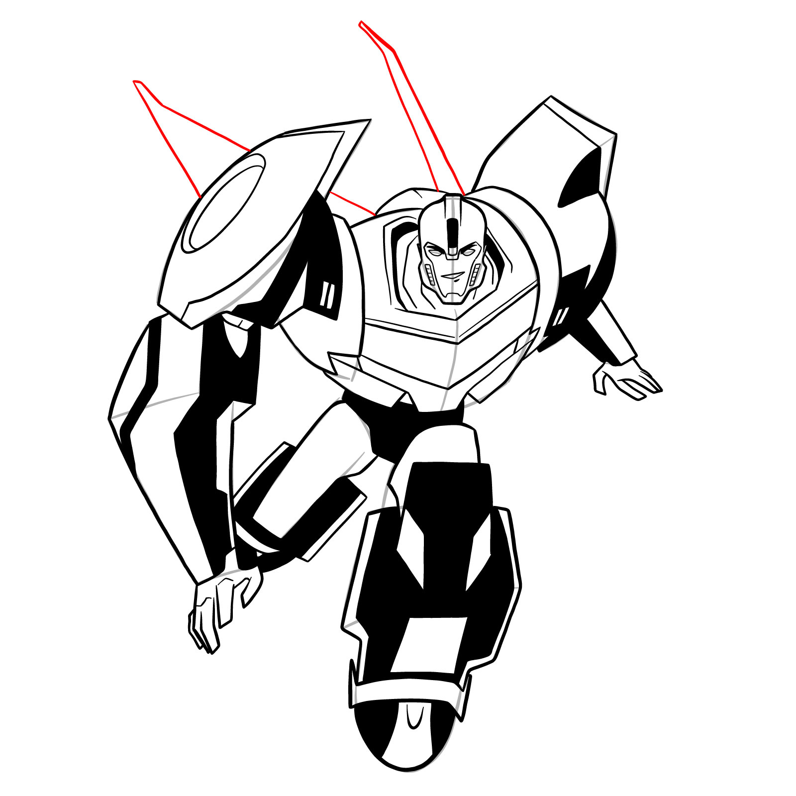 How to draw Bumblebee (Robots in Disguise) - step 45