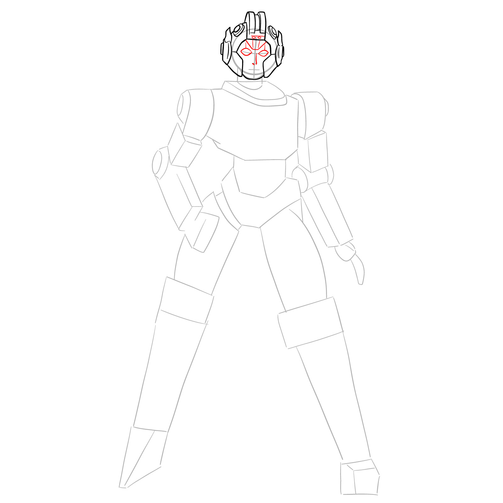 How to draw Arcee from Transformers Prime - step 09