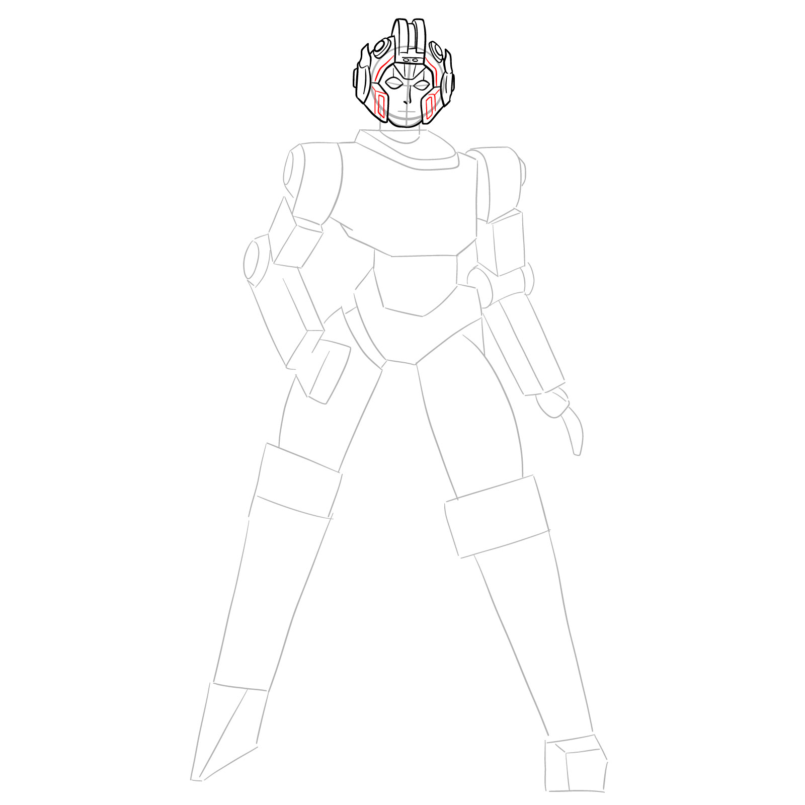 How to draw Arcee from Transformers Prime - step 10