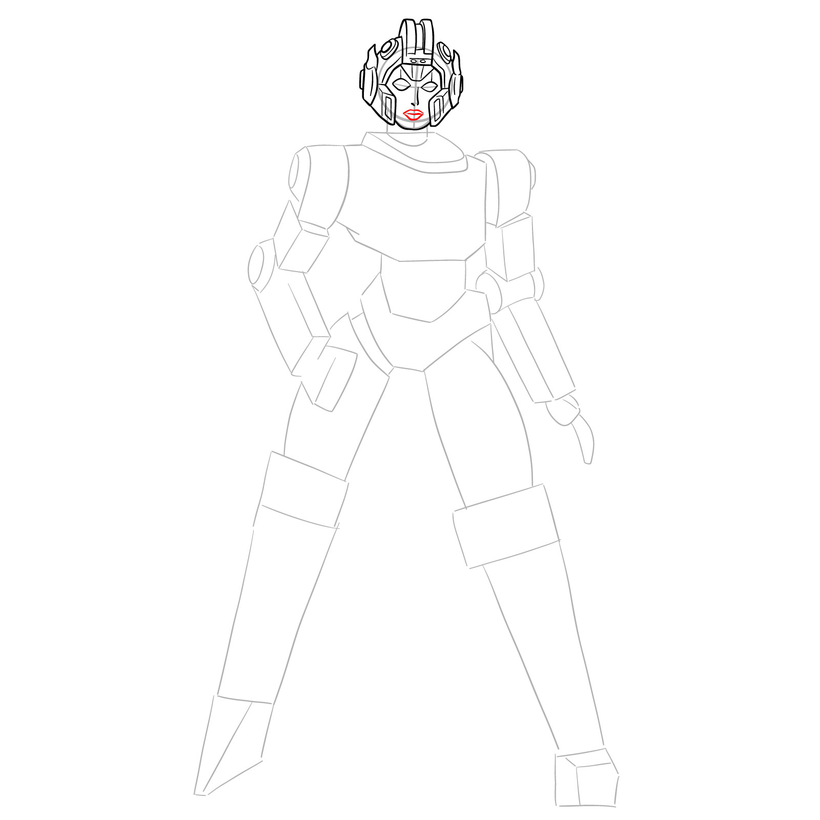 How to draw Arcee from Transformers Prime - step 11