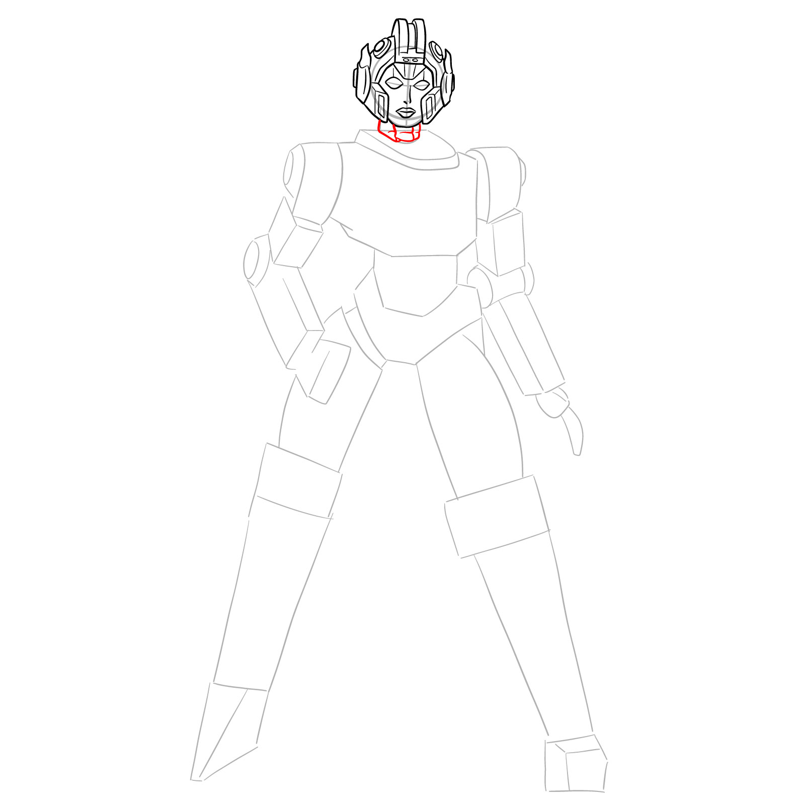 How to draw Arcee from Transformers Prime - step 12