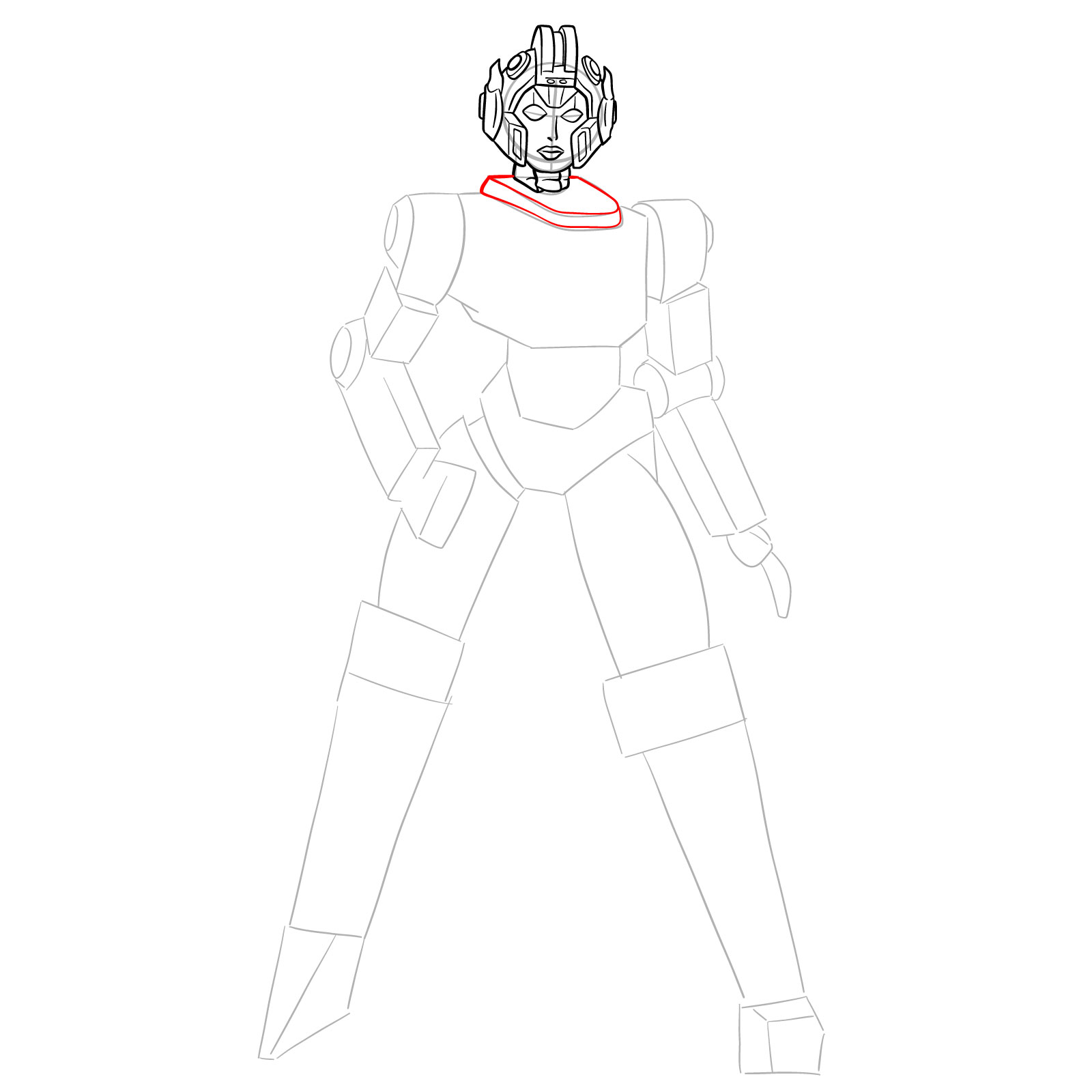 How to draw Arcee from Transformers Prime - step 13