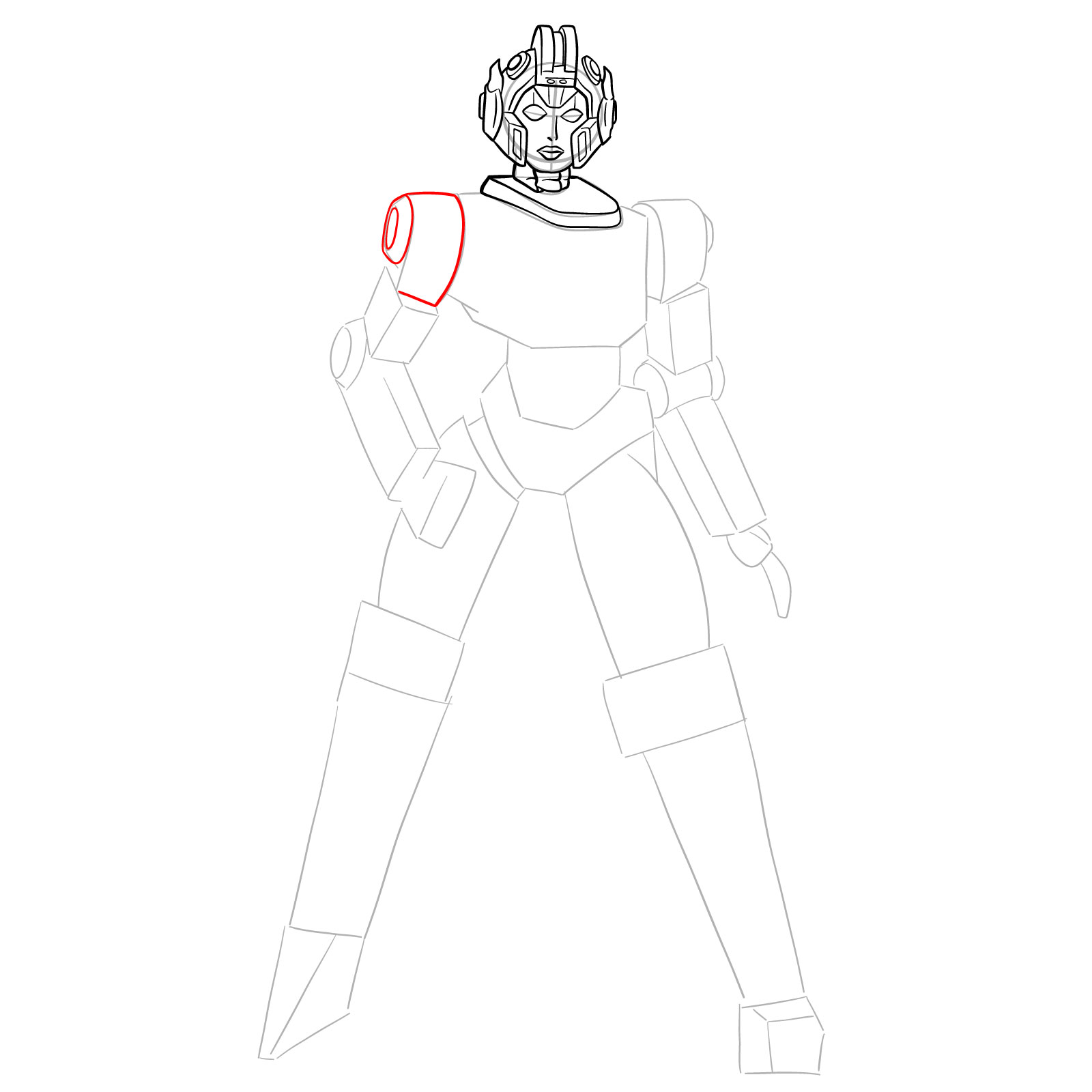 How to draw Arcee from Transformers Prime - step 14