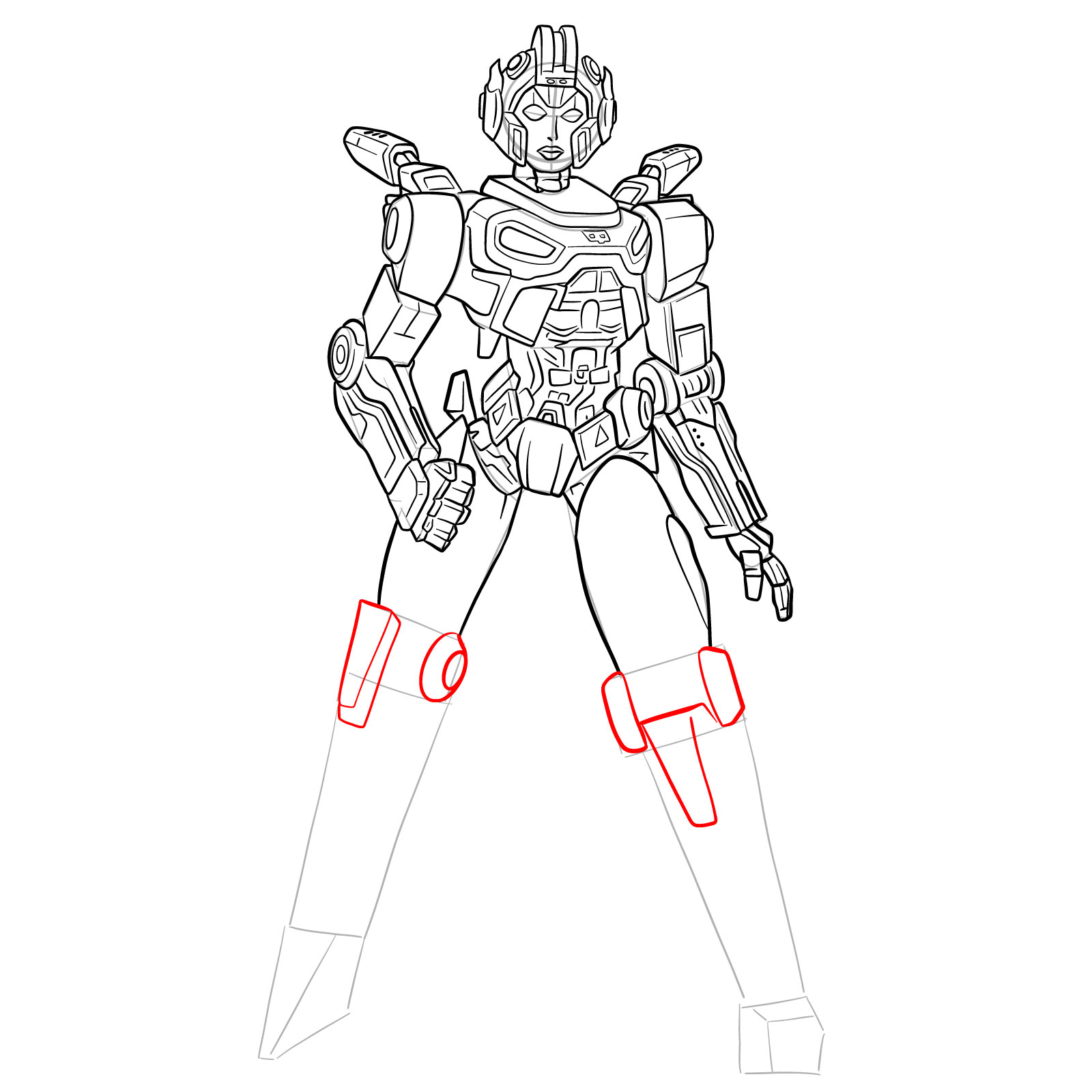 How to draw Arcee from Transformers Prime - step 40