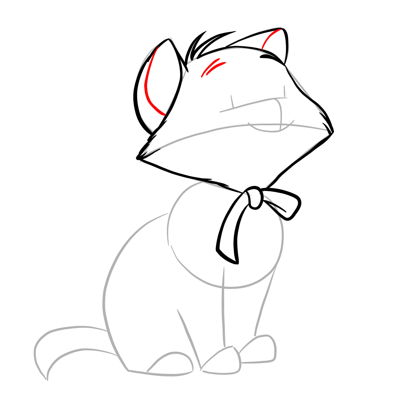 How to draw Berlioz from The Aristocats - step 10