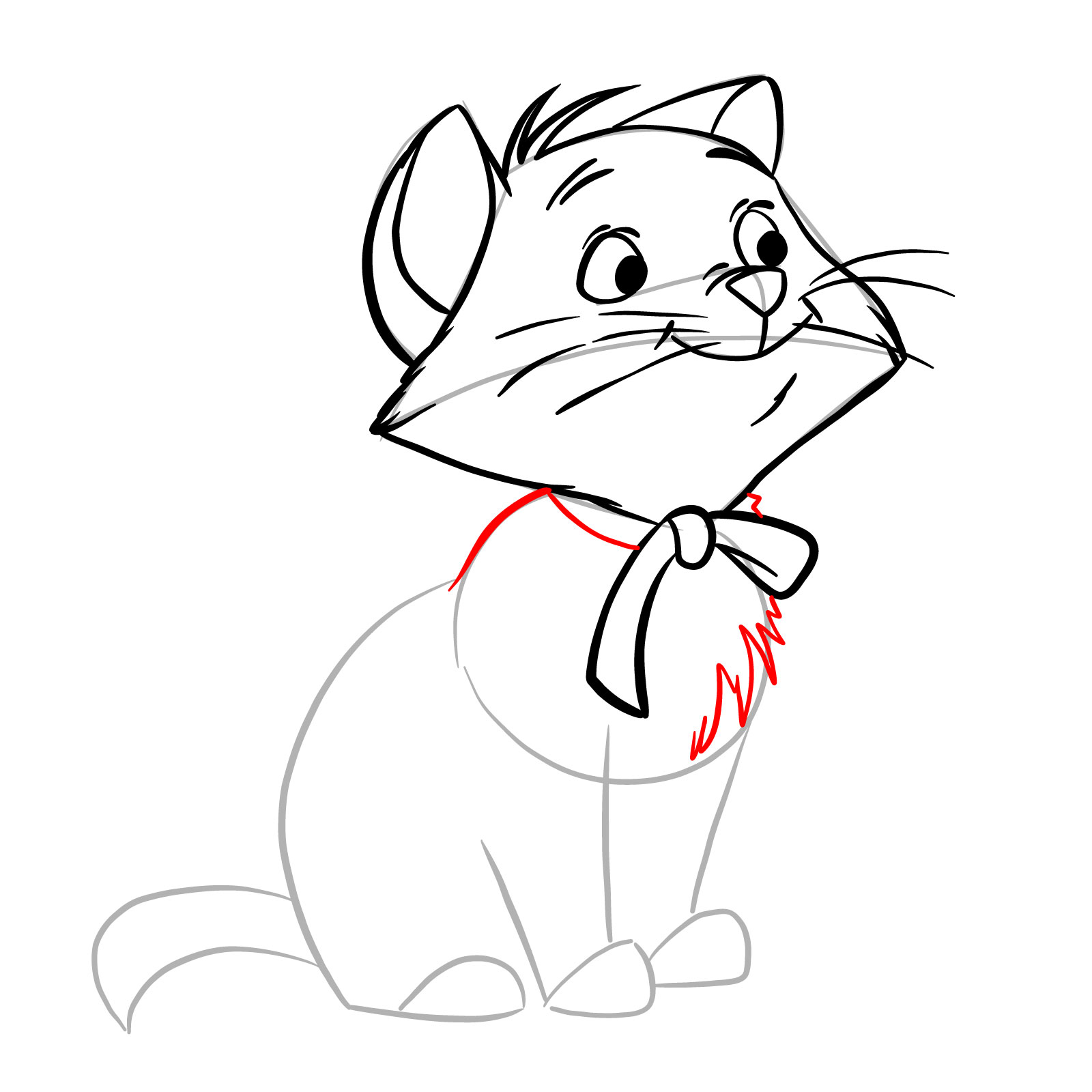 How to draw Berlioz from The Aristocats - step 16